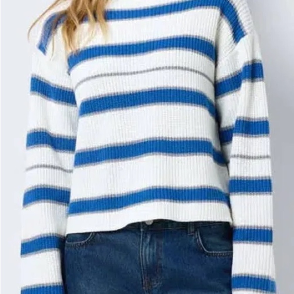 Noisy May Serena Stripe Boat Neck Sweater